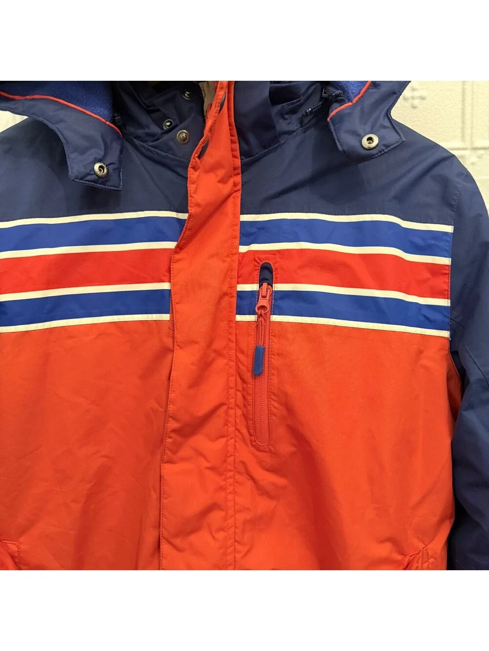 Mini Boden Waterproof Ski Jacket Coat Colorblock Blue Red 13-14Y